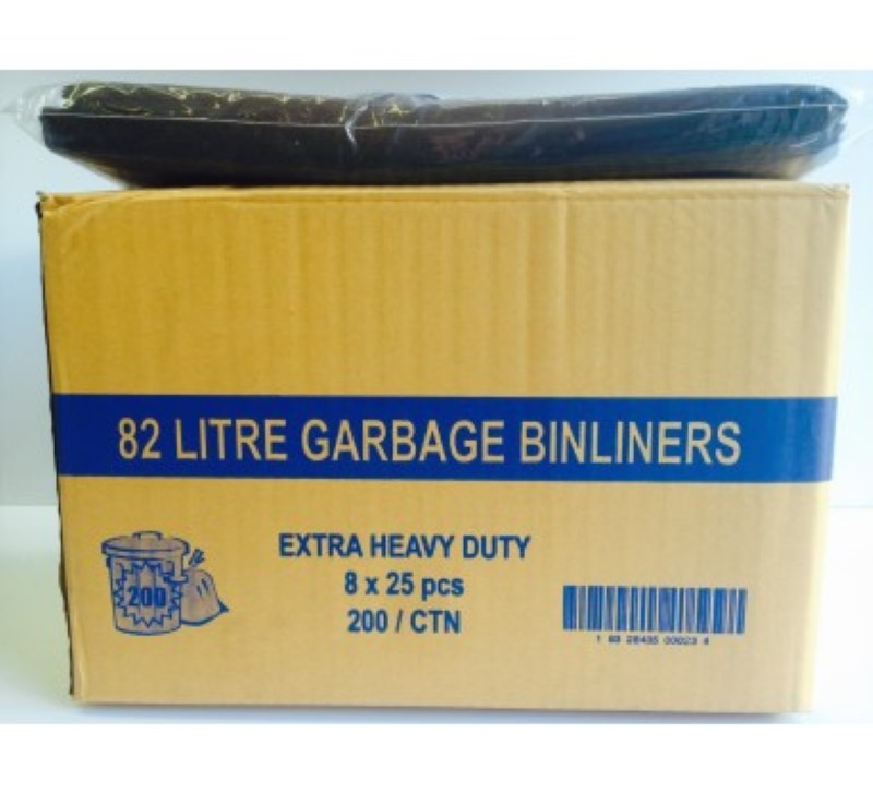 82LTR Garbage Bin Liner Extra Heavy Duty Black